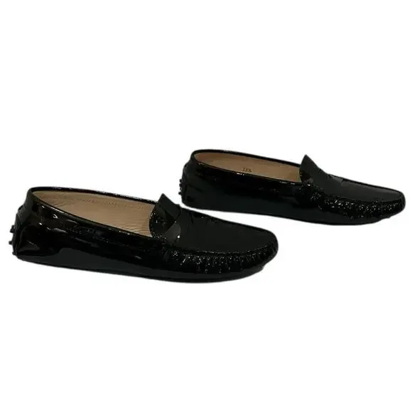 Tod’s City Gommino Patent Leather Loafers Black Size 38.5 Italy / 8.5 US - Picture 4 of 13